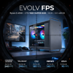 PC Gamer LevelUP Evolv EVO5 FPS R5 4500 16GB 480GB Nvidia 1660 Super 6GB CINZA 5 Fans ARGB
