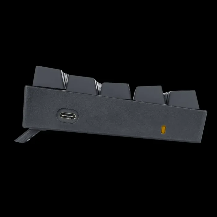 Vista lateral do teclado mecânico Redragon Lakshmi com altura ajustável