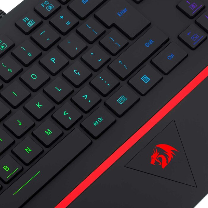 Teclado gamer Redragon Karura 2 preto com teclas ABS laser