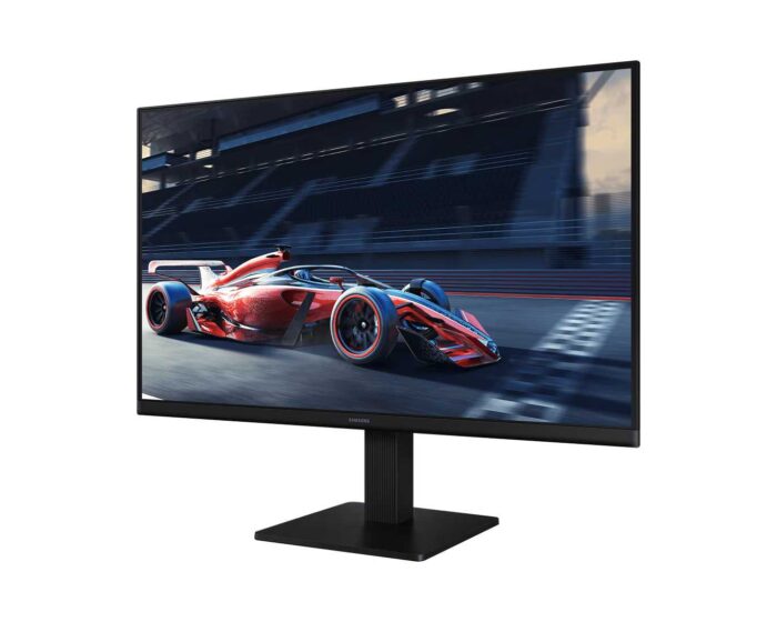 Monitor Samsung 24 polegadas com design preto e bordas finas