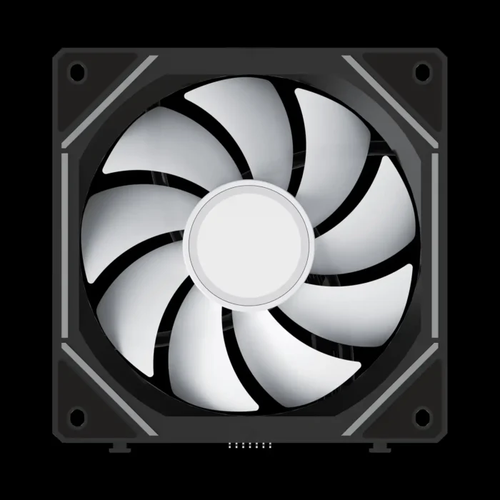 Fan Ocypus Gamma F12 Uni ARGB preto com iluminação ARGB nas hélices e laterais