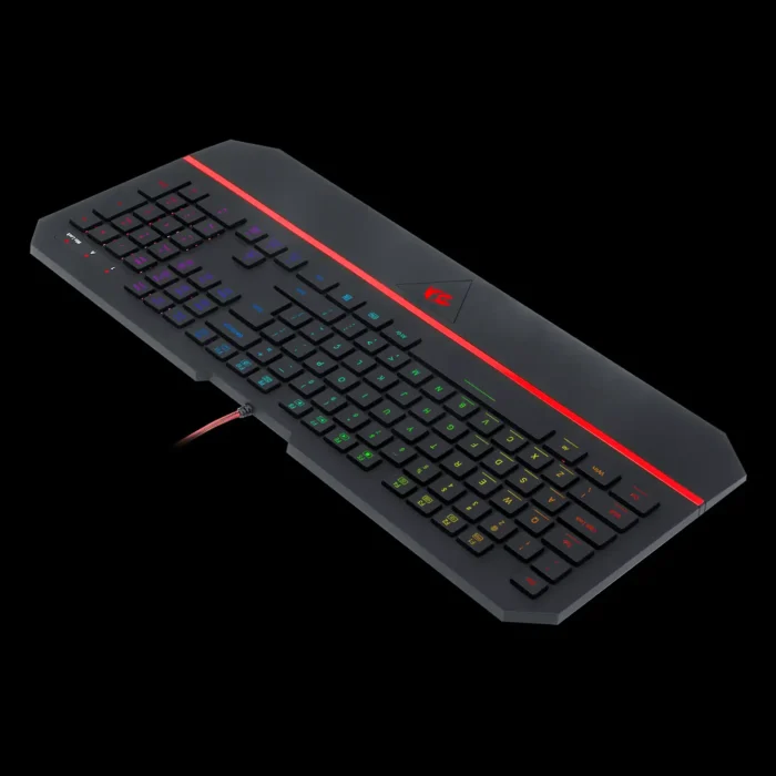 Teclado gamer Redragon Karura 2 com iluminação RGB em uso