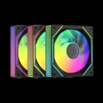 Kit com 3 fans Ocypus Gamma F12 ARGB Reverse Blade 120mm preto para gabinete gamer