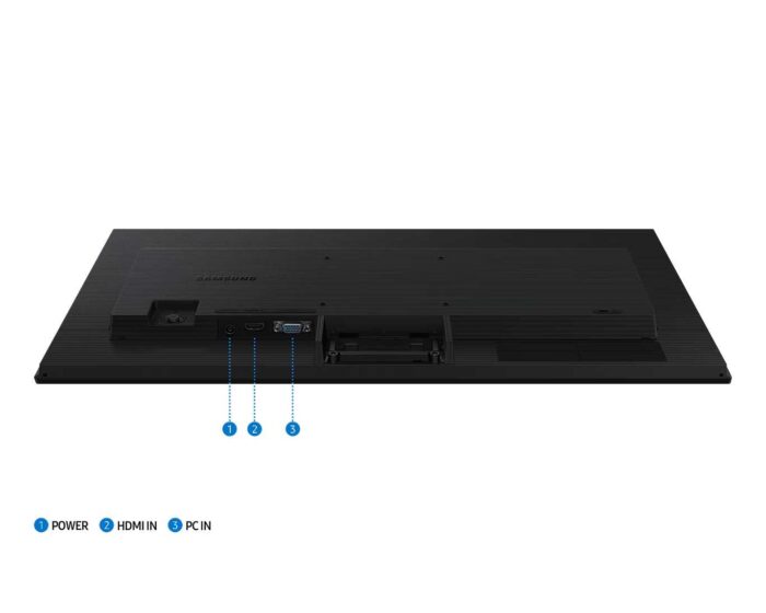 Conexões HDMI e VGA do monitor gamer Samsung 24 polegadas
