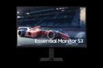 Monitor Gamer Samsung 24 polegadas vista frontal com tela ligada