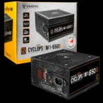 Detalhe dos cabos flat da fonte Gamdias Cyclops 650W