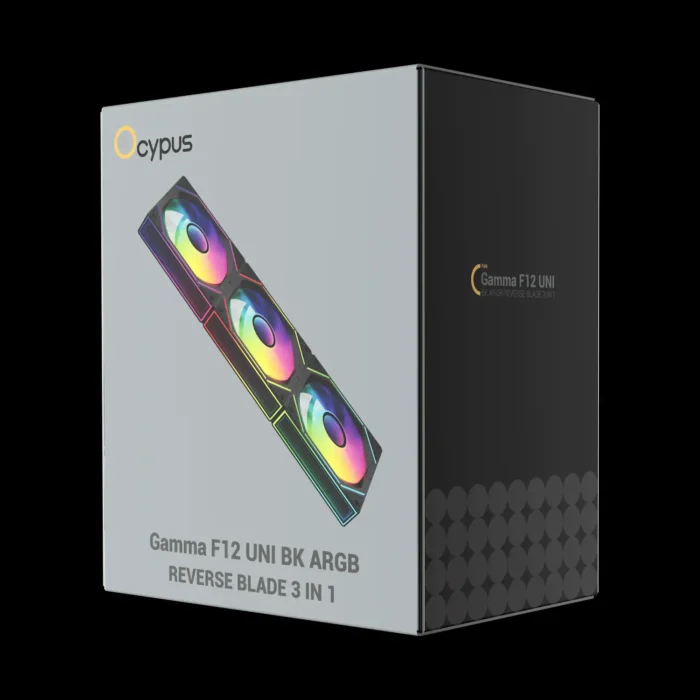 Ventoinha gamer Ocypus Gamma F12 Reverse Blade com fluxo de ar otimizado
