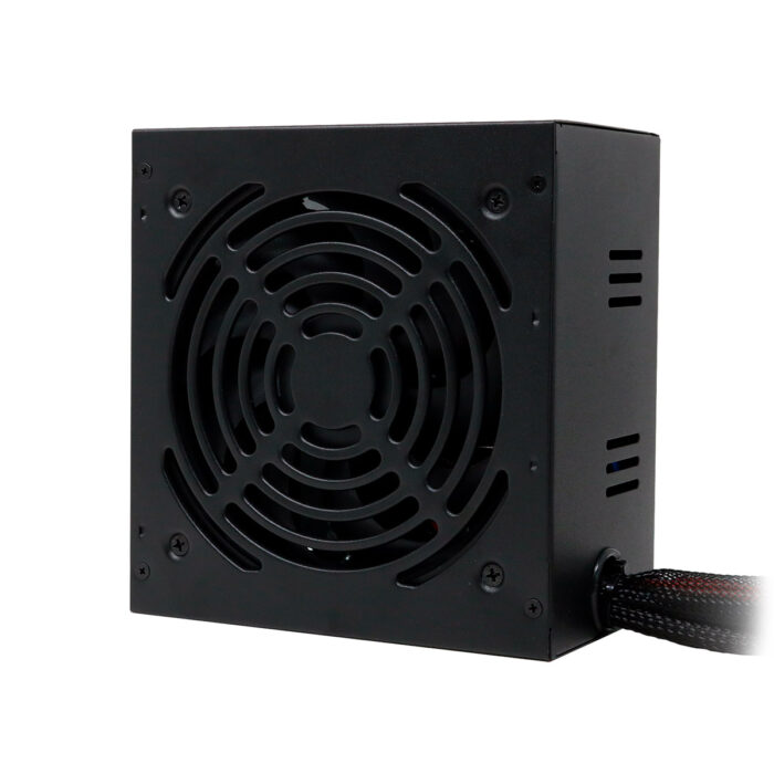 Fonte Bluecase 500W mostrando conectores PCI-E e SATA para PCs gamer