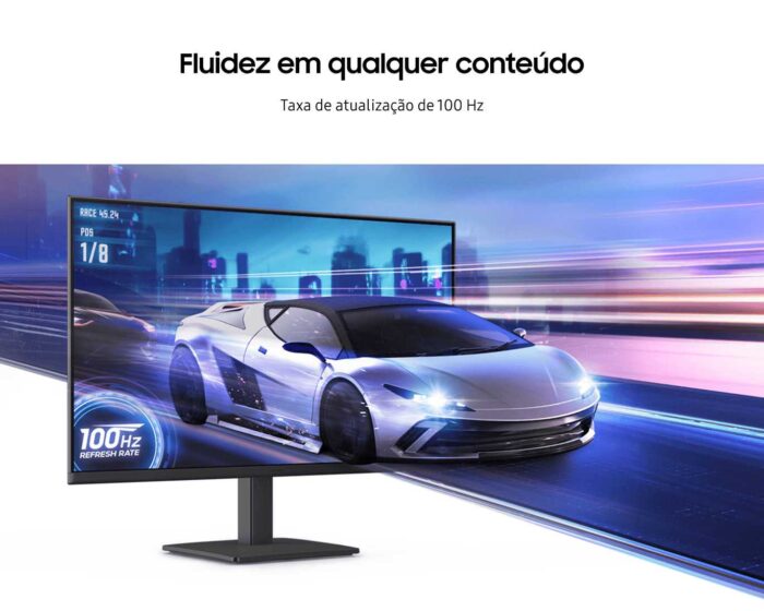 Visão traseira do monitor gamer Samsung 24 polegadas com suporte VESA