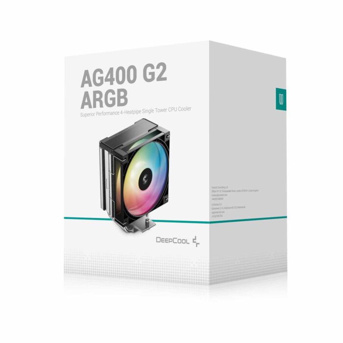 Componentes do Air Cooler DeepCool AG400 G2 mostrando dissipador e fan