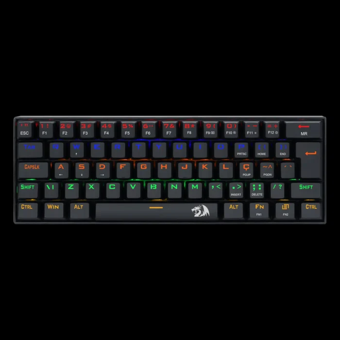 Teclado Redragon Lakshmi com cabo USB-C removível conectado