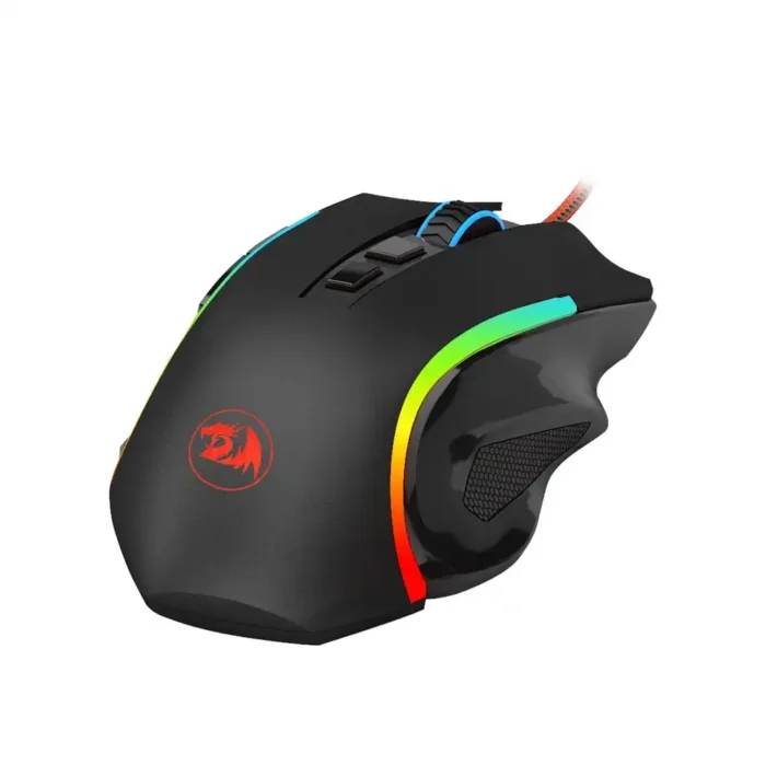 Mouse Redragon Griffin RGB M607 em fundo branco mostrando iluminação RGB