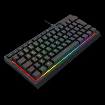 Teclado gamer Redragon Shiva 61 RGB com design compacto preto