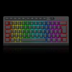 Vista lateral do teclado Redragon Shiva 61 RGB mostrando altura das teclas
