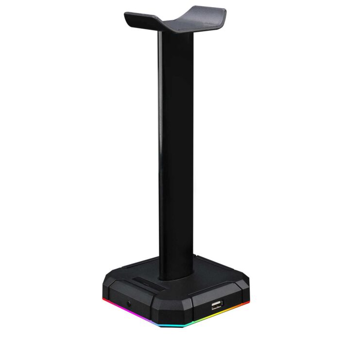 Base antiderrapante do suporte para headset Redragon garantindo estabilidade