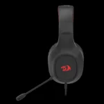 Controle de volume integrado na concha esquerda do Redragon Grim