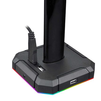 Suporte para headset Redragon Scepter X com iluminação RGB e base antiderrapante