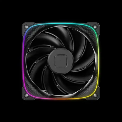 Fan Geometric Future Squama 3003R ARGB Reverse 120mm vista frontal com iluminação