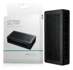 Hub DeepCool SC700 conectado em gabinete gamer com iluminação ARGB