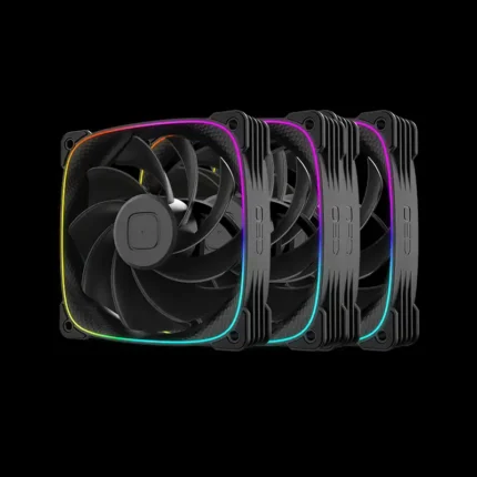 Kit 3 fans Geometric Future Squama 3003R ARGB Reverse Blade vista frontal