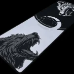 Mousepad Gamer Kalkan Howl Speed branco e preto vista superior