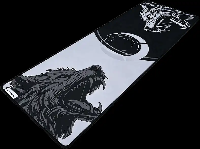 46cb360a7e80b6a0b807fe7f8adbed0e.webp Mousepad Gamer Kalkan Howl Speed branco e preto vista superior