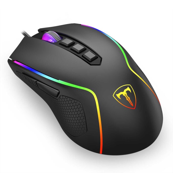 Detalhe do sensor e conexão USB do mouse T-Dagger Darkangel RGB V3